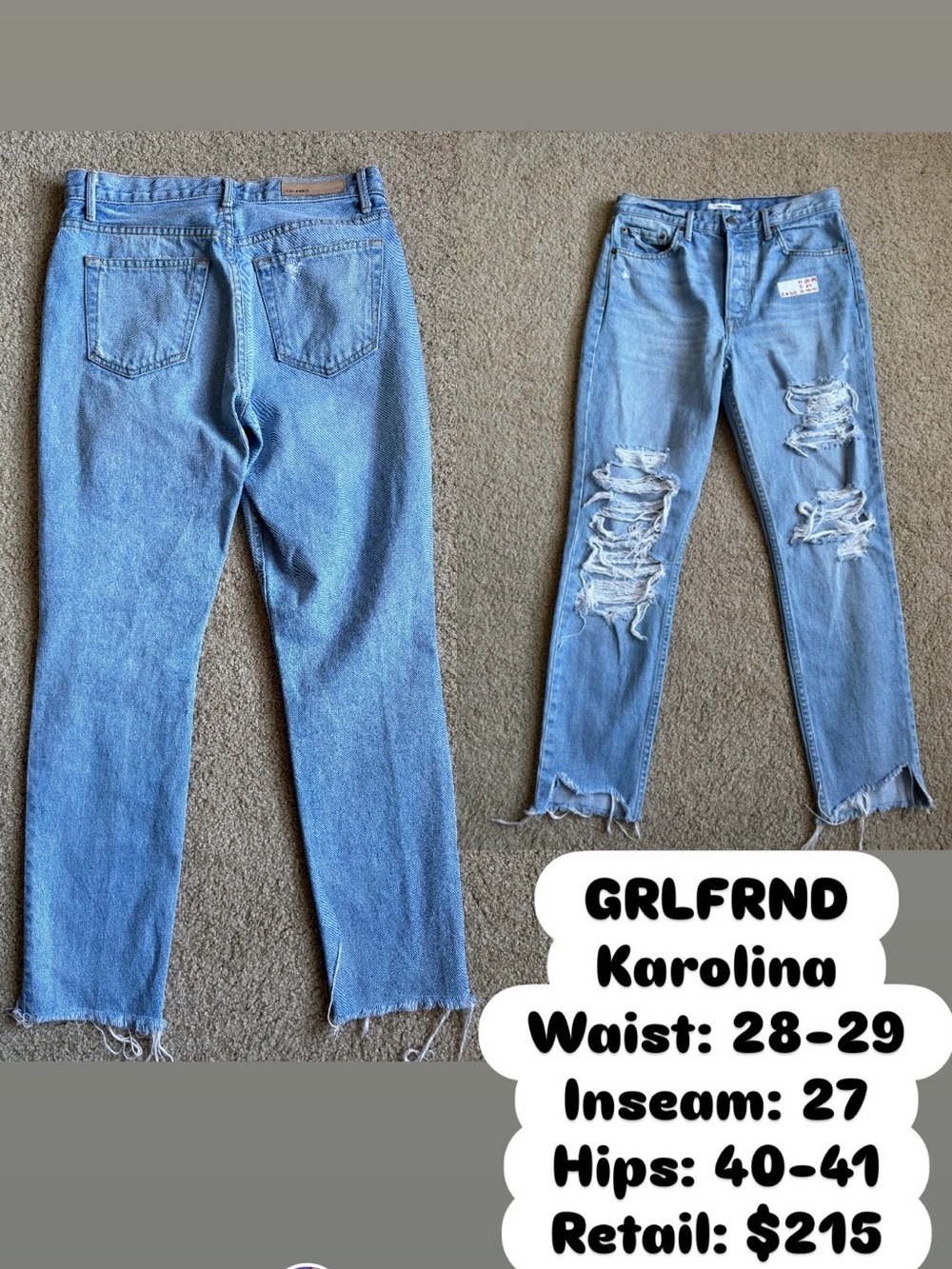 GRLFRND Karolina denim jeans